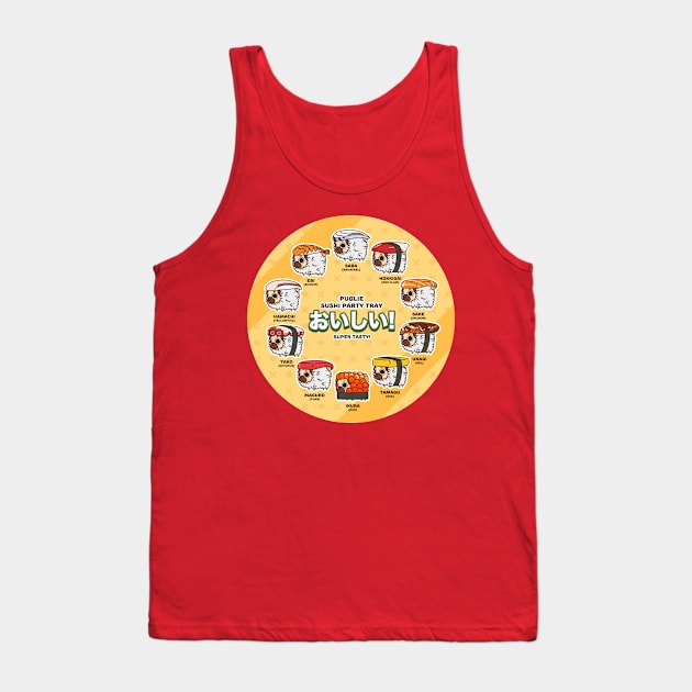 Sushi Party Tray Tank Top by Puglie Pug 